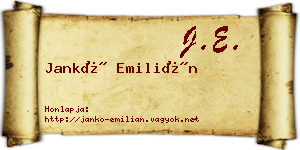 Jankó Emilián névjegykártya